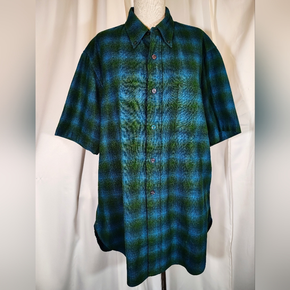 Pendleton Wool Button Down Shirt, Men, Short Slee… - image 1